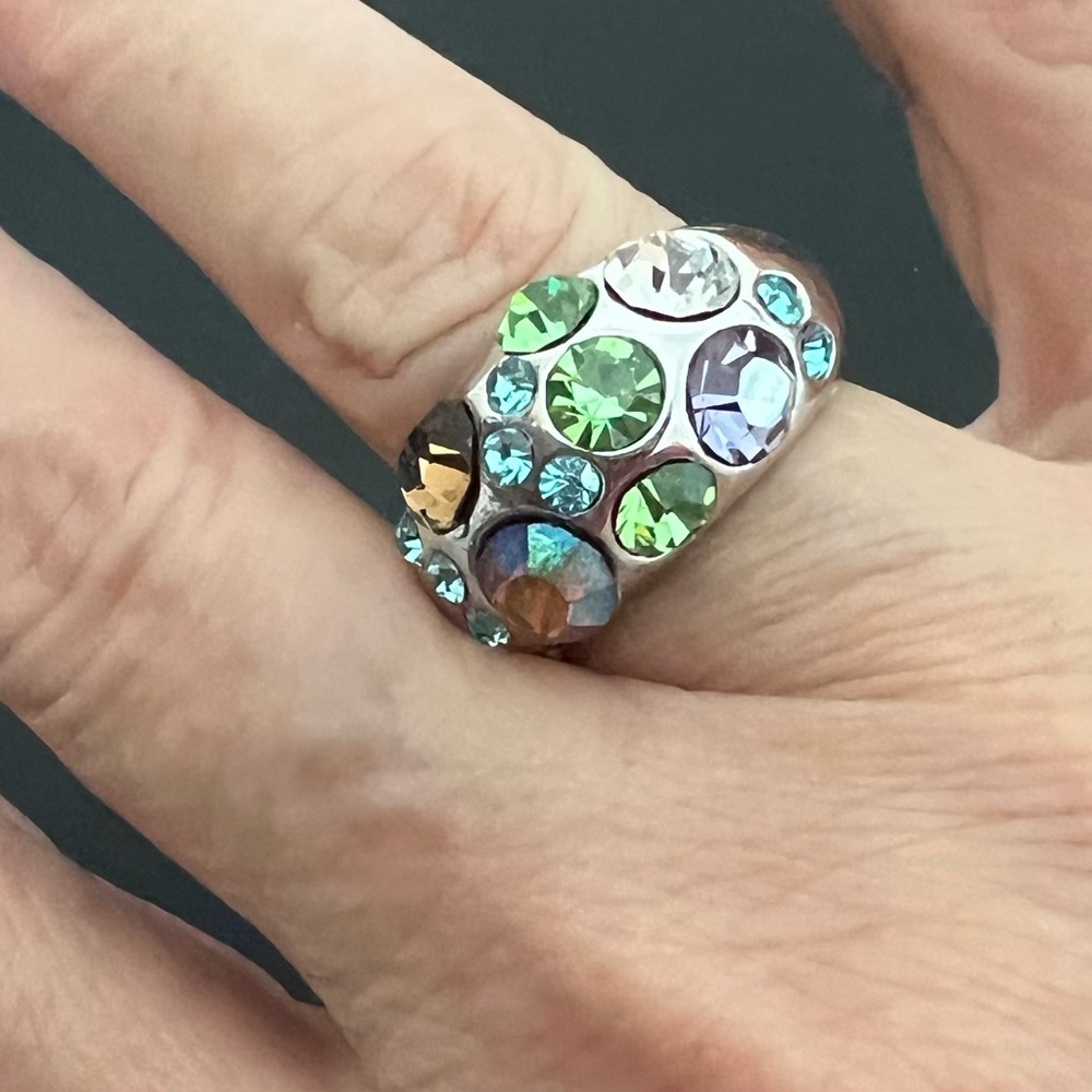 Multicolor Crystal dome Ring size 7